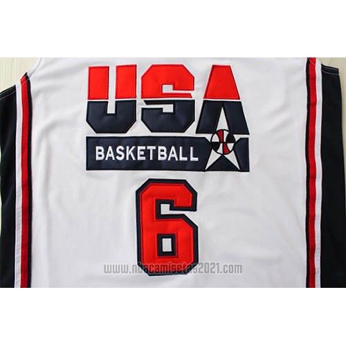 Camiseta USA 1992 Patrick Ewing #6 Blanco